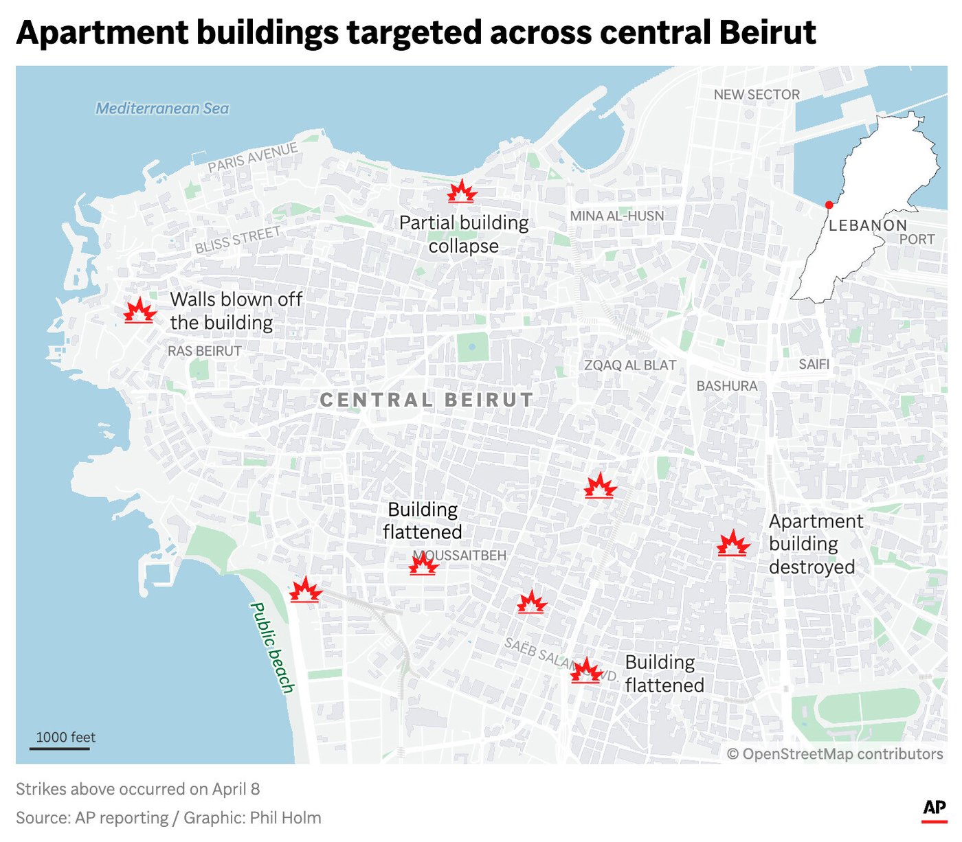 Tracking where Israel bombed central Beirut on the war's deadliest day | iNFOnews.ca