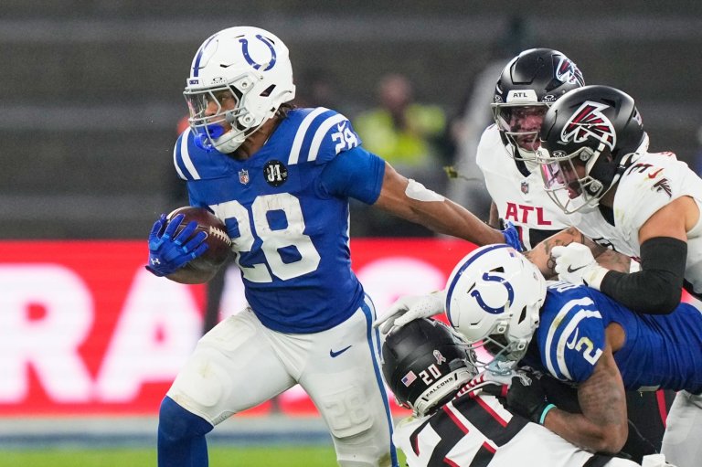 Taylor runs for 244 yards, scores OT winner as Colts top Falcons 31-25 in Berlin | iNFOnews.ca
