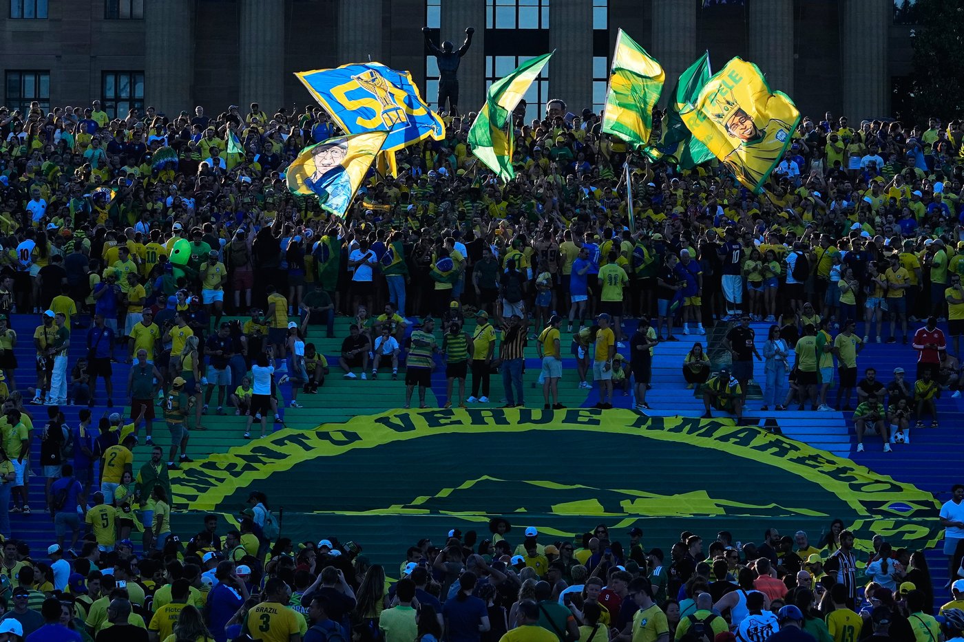 Brazilian soccer fans at the World Cup heed warning not to dress Rocky statue in team gear | iNFOnews.ca