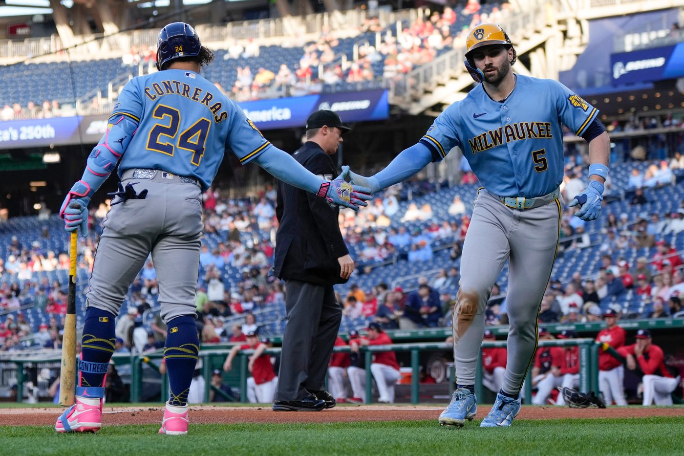 Contreras gets 4 hits again and Brewers’ combined no-hit bid spoiled in 6-1 win over Nationals | iNFOnews.ca