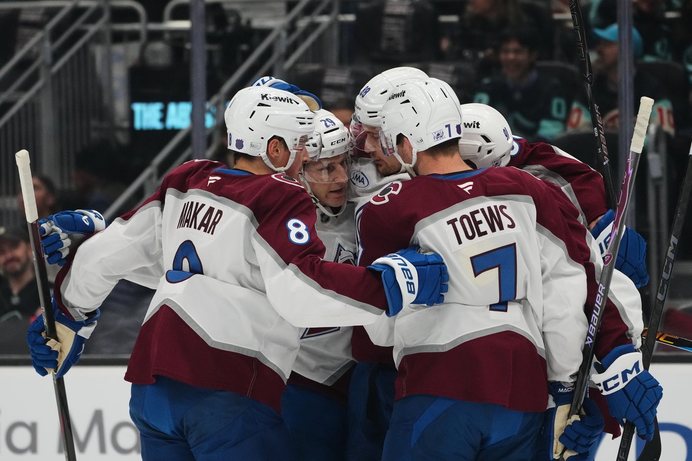 Kadri scores 1st goal since rejoining Avs, MacKinnon adds his NHL-best 44th in 5-1 win over Kraken | iNFOnews.ca Kadri scores 1st goal since rejoining Avs, MacKinnon adds his NHL-best 44th in 5-1 win over Kraken | iNFOnews.ca
