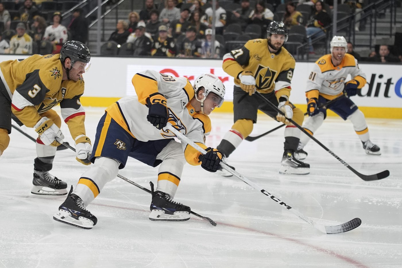 Noah Hanifin scores late goal to lift Golden Knights past Nashville 5-3, and clinch Pacific | iNFOnews.ca Noah Hanifin scores late goal to lift Golden Knights past Nashville 5-3, and clinch Pacific | iNFOnews.ca