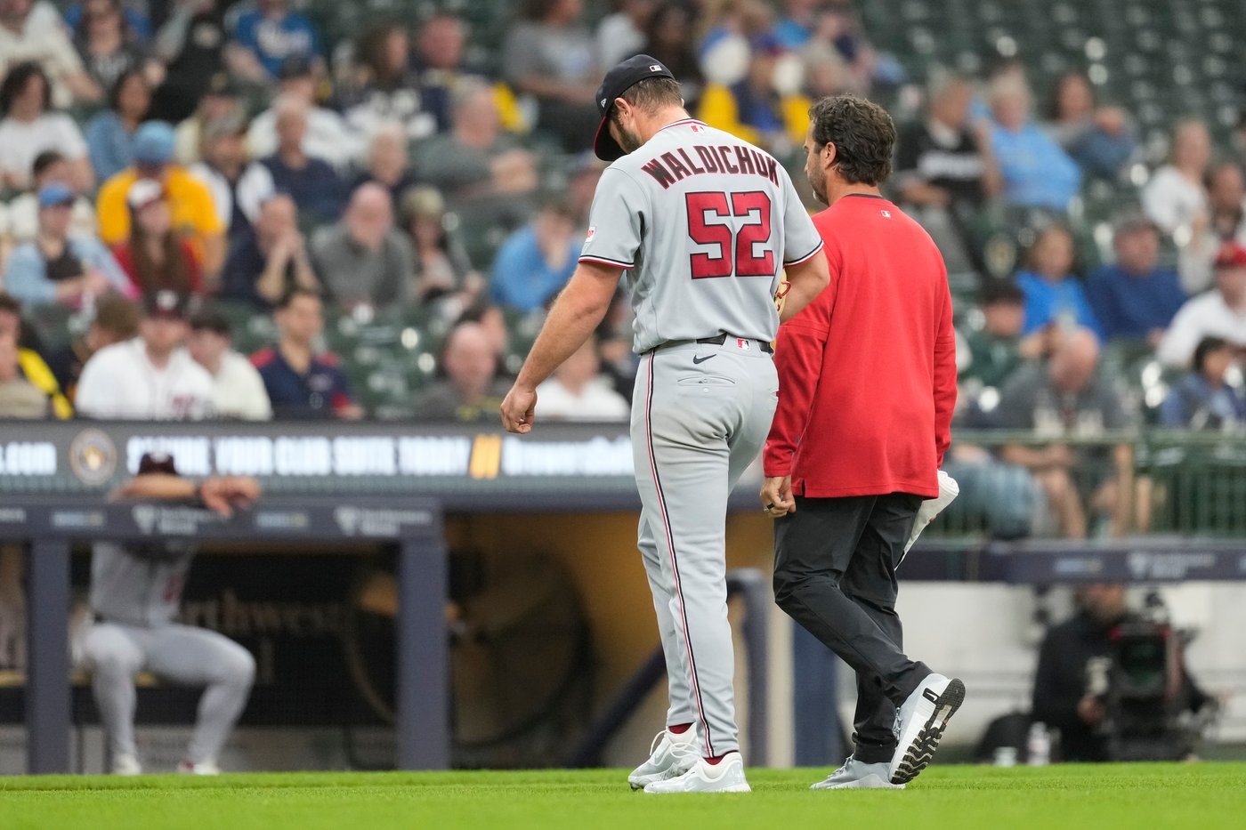 Nationals reliever Ken Waldichuk leaves game vs. Brewers after hurting his arm on pitch | iNFOnews.ca Nationals reliever Ken Waldichuk leaves game vs. Brewers after hurting his arm on pitch | iNFOnews.ca