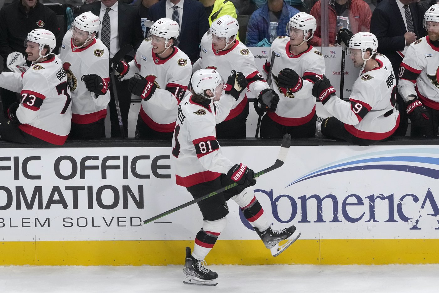 Gaudette scores go-ahead goal as Senators beat Sharks 4-3 with only 11 shots on goal | iNFOnews.ca Gaudette scores go-ahead goal as Senators beat Sharks 4-3 with only 11 shots on goal | iNFOnews.ca