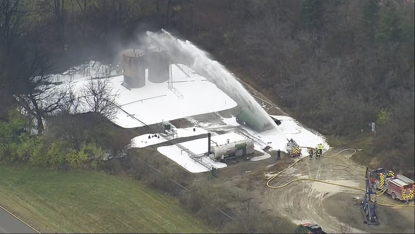 Tank containing oil drilling byproducts explodes and catches fire near GM facility in Michigan | iNFOnews.ca