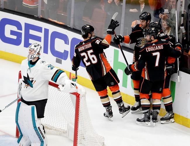 Couture, Jones lead Sharks past Ducks again on road, 3-2 | iNFOnews.ca