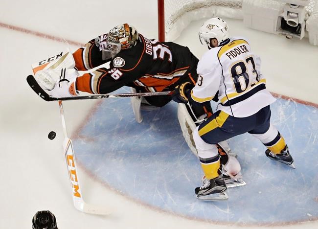Gibson out, Bernier makes 1st playoff start in net for Ducks | iNFOnews.ca