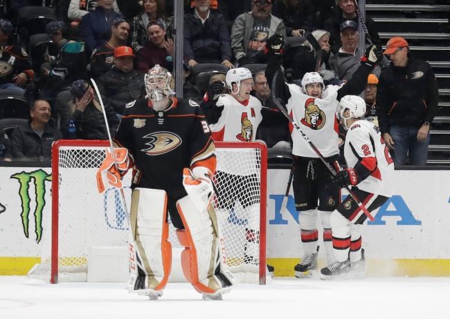 Senators snap 8-game skid with 2-1 win over Ducks in OT | iNFOnews.ca CP588561838