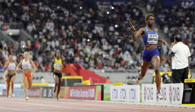 The Latest: US uses 2 hurdlers to dominate 4x400 relay | iNFOnews.ca