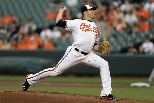 Encarnacion homers twice, Buehrle goes 6 innings as Blue Jays beat bumbling Orioles 10-2 | iNFOnews.ca CP33071246