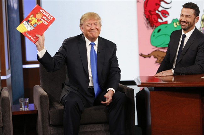 Trump, on Jimmy Kimmel's late-night show, says he's been 'a little bit divisive' in GOP race | iNFOnews.ca CP35720977