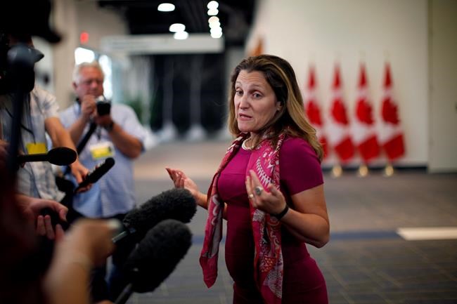 Canada 'very encouraged' by progress on US-Mexican NAFTA talks: Freeland | iNFOnews.ca
