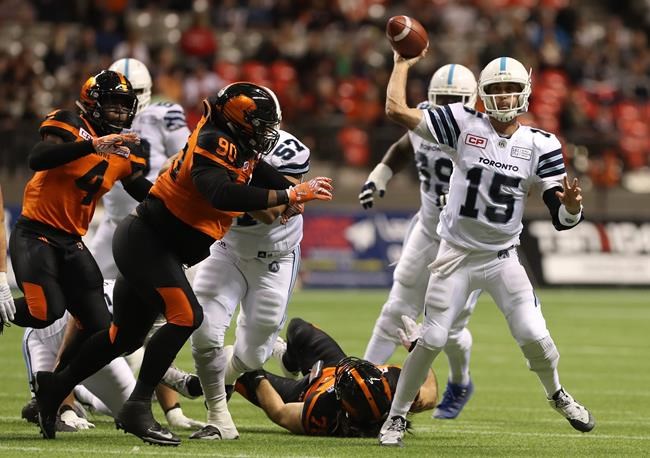 Ray with three TD passes, Argos clinch first in East with 40-13 win over Lions | iNFOnews.ca Ray with three TD passes, Argos clinch first in East with 40-13 win over Lions | iNFOnews.ca
