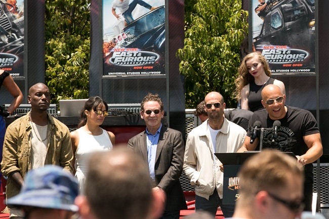 Vin Diesel test drives new 'Fast & Furious' ride at Universal Studios | iNFOnews.ca CP33600813