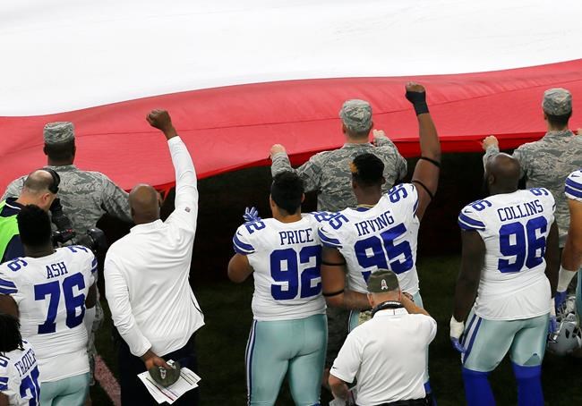 About 18 players protest during national anthem | iNFOnews.ca CP1012210160