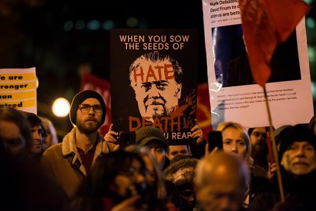 12 charged after protest of debate featuring ex-Trump aide Steve Bannon | iNFOnews.ca