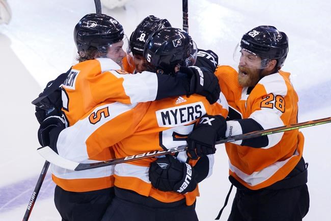 Myers scores early in OT, Flyers even series with Islanders | iNFOnews.ca