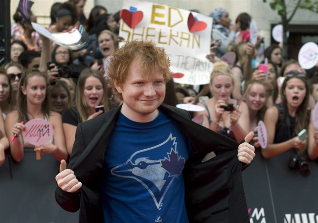 MMVAs host Ed Sheeran already working on third album while touring Canada | iNFOnews.ca CP33541294