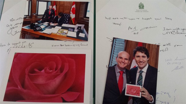 Man who got homophobic Valentine at work gets new card signed by Justin Trudeau | iNFOnews.ca CP36721252