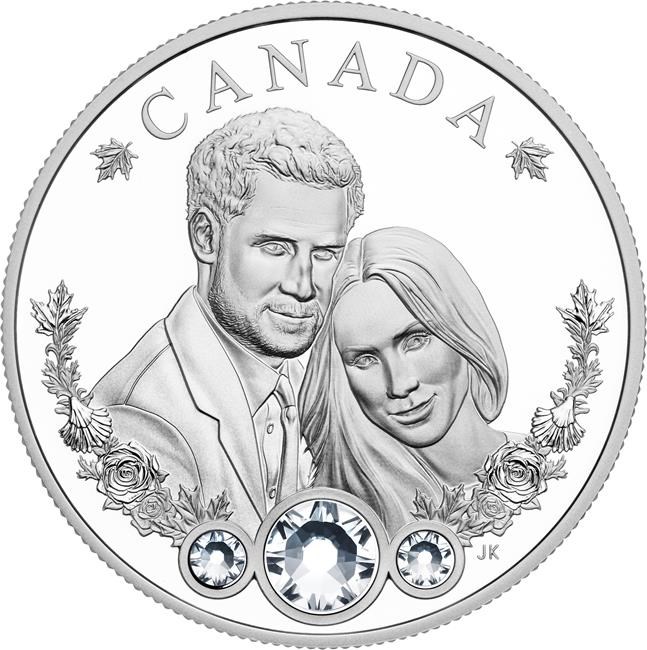Commemorative royal wedding coin features crystals, maple leaves | iNFOnews.ca