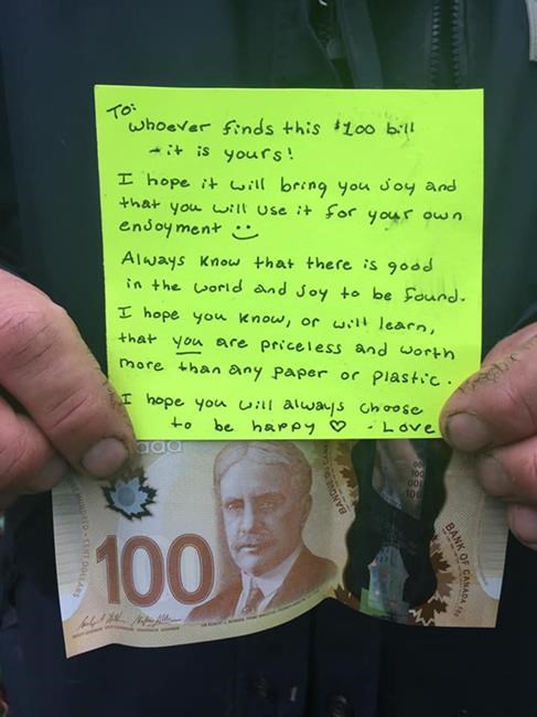 Mysterious $100 bill, life-affirming note delights Nova Scotia town | iNFOnews.ca Mysterious $100 bill, life-affirming note delights Nova Scotia town | iNFOnews.ca