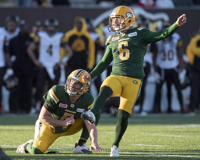 Edmonton Eskimos extend contract of pending free agent kicker Sean Whyte | iNFOnews.ca