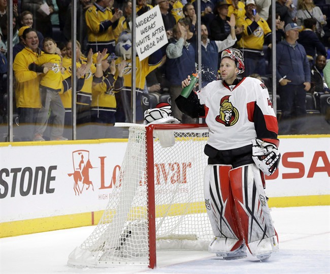 With backup Hammond out, Sens goalie Anderson is ready for heavy workload | iNFOnews.ca CP35518480