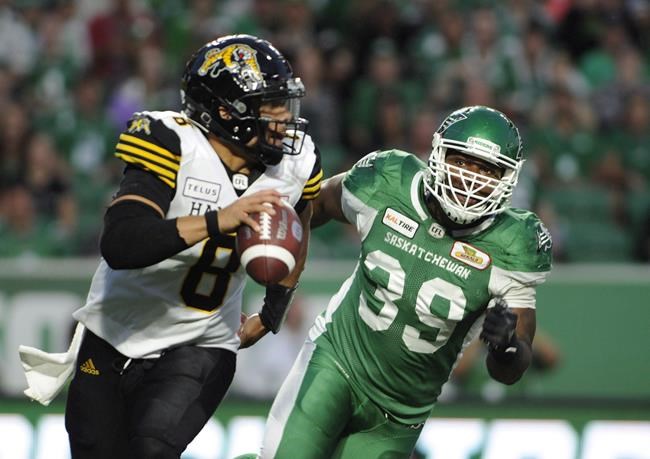 Riders DE Hughes ready to 'drop the hammer' on former Calgary teammates | iNFOnews.ca
