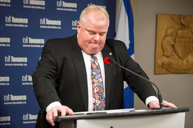 Purported Rob Ford 'crack confession tie' up for auction on eBay, asking $10K | iNFOnews.ca CP560880329