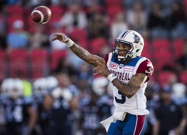 Quarterback Vernon Adams Jr. reunites with Alouettes, signing one-year deal | iNFOnews.ca CP49582113