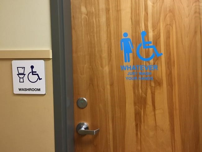 'Just wash your hands:' gender- neutral bathroom in B.C. school uses humour | iNFOnews.ca