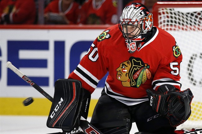 Kane's points streak at 26 games, Crawford gets 2nd straight shutout, Blackhawks beat Canucks | iNFOnews.ca CP35680487