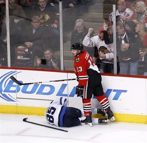 Blackhawks' Carcillo suspended 6 games for cross-check on Jets' Perreault | iNFOnews.ca CP31542049