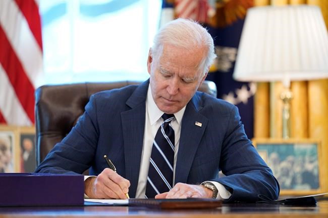 Biden signs $1.9T relief bill before speech to nation | iNFOnews.ca