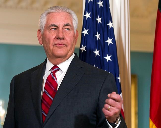 The Latest: Tillerson here, working, Trump spokeswoman says | iNFOnews.ca