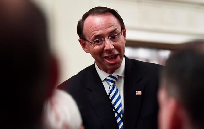 The Latest: Trump says he has no plans to fire Rosenstein | iNFOnews.ca CP848225131