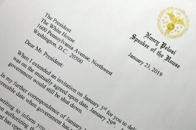 Ending showdown with Pelosi, Trump postpones State of Union | iNFOnews.ca