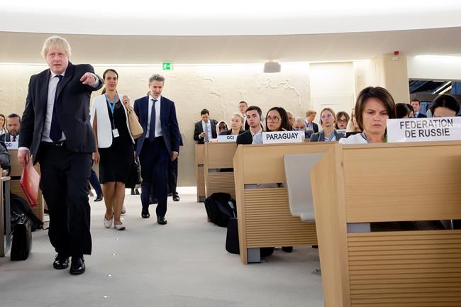 The Latest: UK's Boris Johnson defends UN human rights body | iNFOnews.ca CP1990132031