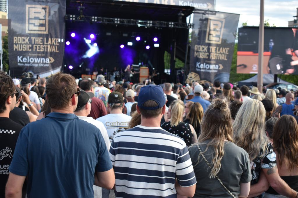 Fans watching the Rock the Lake music festival in Kelowna.