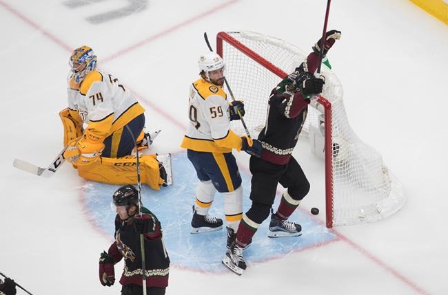 Garland, Hall each score in 3rd as Coyotes beat Preds 4-1 | iNFOnews.ca