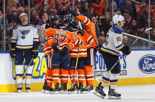Drake Caggiula scores late, Oilers beat Blues for third straight win | iNFOnews.ca