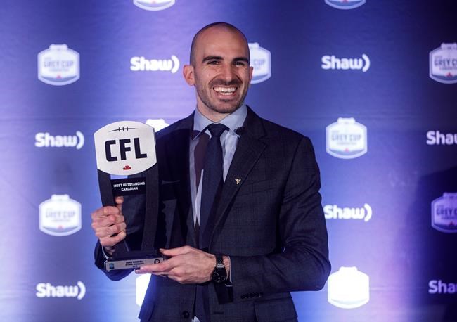 Redblacks slotback Brad Sinopoli named CFL's outstanding Canadian player | iNFOnews.ca CP1863319277
