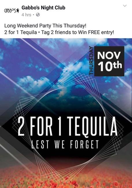 Regina nightclub pulls tequila 2 for 1 using 'lest we forget' after backlash | iNFOnews.ca