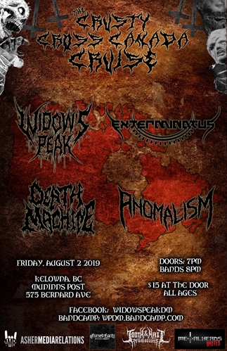 Widow's Peak, Exterminatus, Anomalism, Death Machine at Muninn's | iNFOnews.ca Widow’s Peak, Exterminatus, Anomalism, Death Machine at Muninn’s