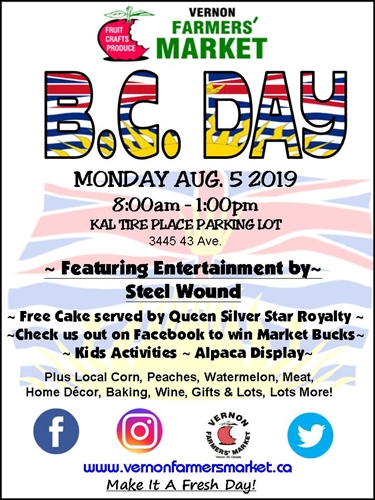 Vernon Farmers Market BC Day Party