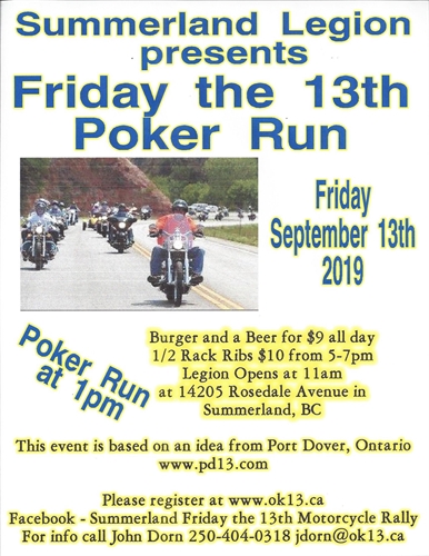 Friday the thirteenth motorcycle poker run | iNFOnews.ca Friday the thirteenth motorcycle poker run