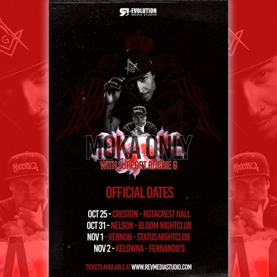 Moka Only & Robbie G live in Kelowna Nov 2nd at Fernando’s
