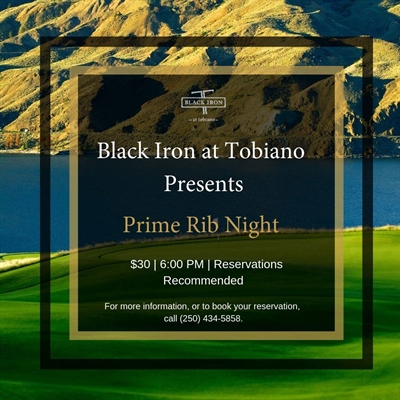 Prime Rib Night at Tobiano | iNFOnews.ca Prime Rib Night at Tobiano