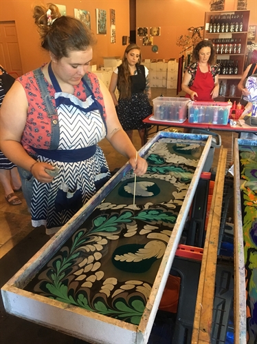 Water Marbling on Silk Scarf with Krista Soneman | iNFOnews.ca Water Marbling on Silk Scarf with Krista Soneman