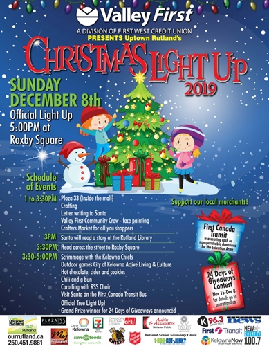 Uptown Rutland’s Christmas Light Up presented by Valley First
